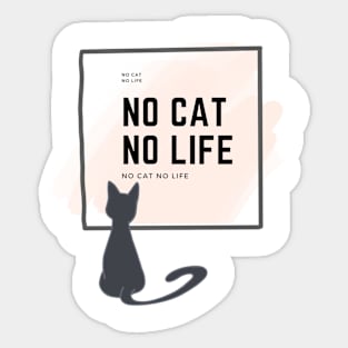 A lovely black cat look forward to “no cat no life” board Sticker